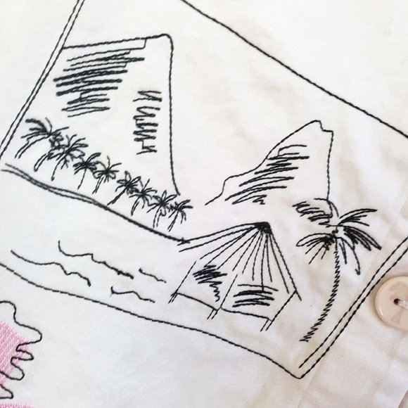 Hearts Of Palm Women's Tan Embroidered Button Down Lightweight Jacket Coat - Picture 5 of 16